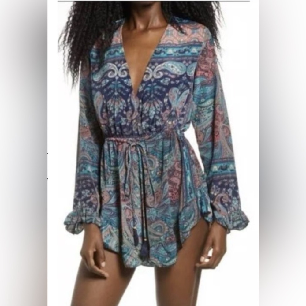 RAGA Blue and Pink Paisley Jumpsuit